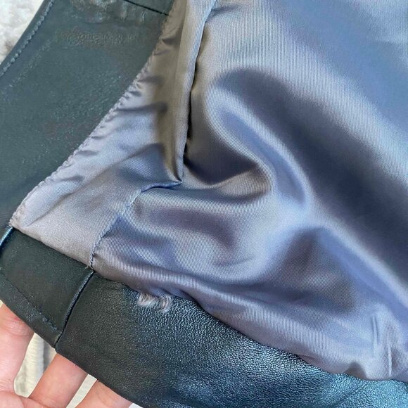 Vintage Nordstrom 100% Genuine Leather Oversized Blazer in Black Size 8 punk - Picture 10 of 11